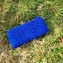 Handmade crochet warm knot twisted headband, blue wooly ear warmer Image 2