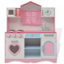 Toy Kitchen Wood 82x30x100 cm Pink and White Image 5