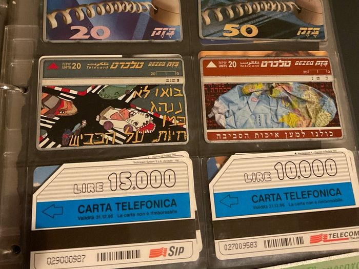 Various 90's call cards from Germany, Netherlands, Israel, Belgium, Malta, Caribbean , Greece, Italy