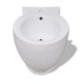 White Ceramic Toilet & Bidet Set Image 8