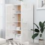 Book Cabinet High Gloss White 82.5x30.5x150 cm Chipboard Image 3