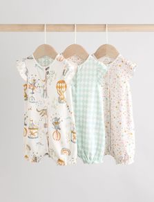 3 x Patented Rompers / Short Sleepsuits / Babygros (9-12 months)