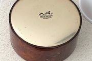 Vintage Hermes Paris Powder Puff  Faux Tortoise Lid 1970s