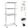 BRAND NEW Household Laundry Drying Rack Three-layer Foldable Clothes Drying Rack Stainless Steel Adjustable Clothing Storage Racks Image 3