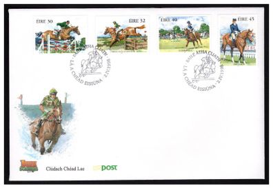 1998 Ireland Equestrian Sports (Show-Jumping, Three Day Eventing, Gymkhana & Dressage) Commemorative Stamps An Post First Day Cover (FDC)