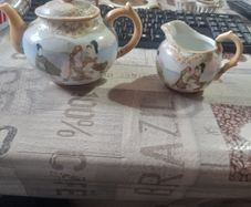 Beautiful Old Japanese Satsuma or Kutani Teapot and Jug, Price for the Two, Postage Available, no chips or cracks,