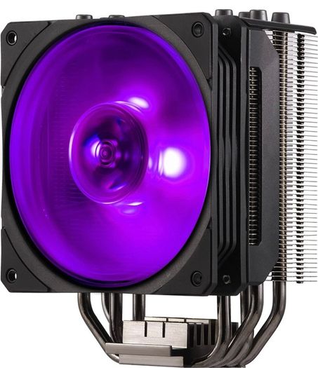 RGB Black Edition CPU Air Cooler with LGA1700 Bracket - 4 Continuous Direct Contact Heat Pipes with Fins, SF120R RGB Fan, Optional Push-Pull Fan Configuration - Black RGB (FREE POSTAGE)