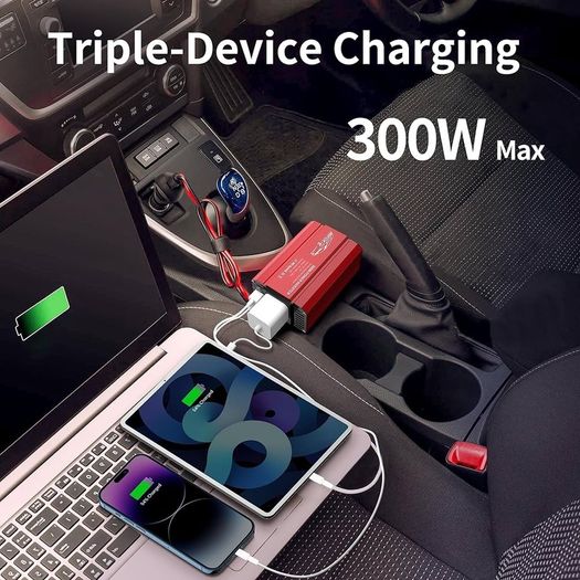 NEW SALE | 300W Car Power Inverter DC 12V to 240V / 230V AC Modified Sine Wave Voltage Converter