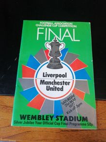 fa challenge cup final programme Liverpool v Man Utd.