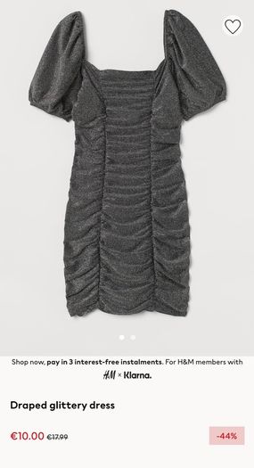 H&M Draped glittery dress