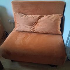 Habitat Roma Single Velvet Chairbed - Orange