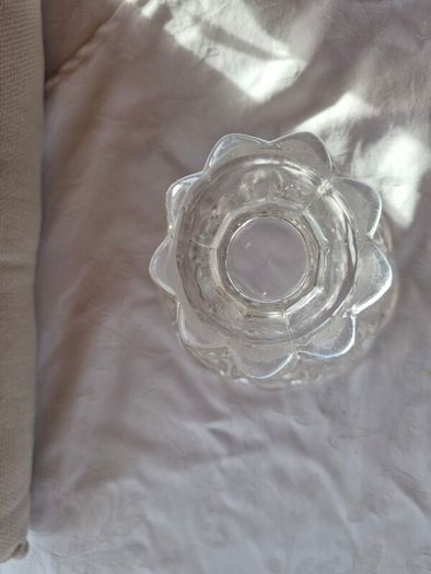 A vintage pressed glass footed bowl.