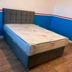 Grey double bed