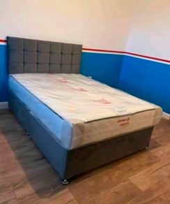 Grey double bed