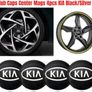 4x KIA Wheel Centre Cap Alloy Hub New Set Of 4 Centre Caps Black / Silver 58mm Image 2