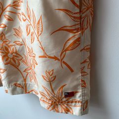 Polo Ralph Lauren Orange Hawaiian Palm Print Swim Trunks Mesh Lined