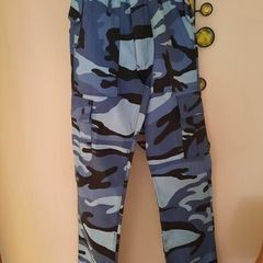Blue Camouflage Cargo Trousers /New