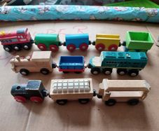 Kids wooden train set