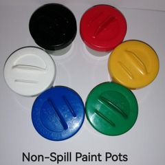 6 Non-Spill Paint Pots & Palette with 6 Lift Out Tubs