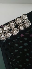 fumblin' foe black mesh dress with embellished shoulder detail Sz M (Fit 8 - 12 UK) - Rrp 149