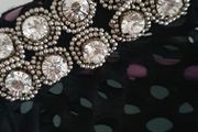 fumblin' foe black mesh dress with embellished shoulder detail Sz M (Fit 8 - 12 UK) - Rrp 149
