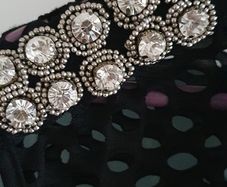 fumblin' foe black mesh dress with embellished shoulder detail Sz M (Fit 8 - 12 UK) - Rrp 149