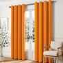 Blackout Curtains Orange Eyelet 2 Panels 46x90 in  Thermal insulated blackout fabric for bedrooms and living rooms; helps block light and reduce heat. Image 2