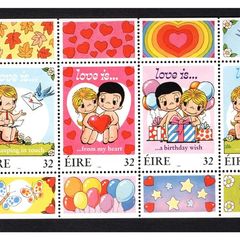 1998 Ireland IRP2.56 Greetings Commemorative Stamps Booklet Pane Mint Never Hinged (MNH). Hibernian HP99.