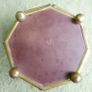 Vintage Hexagon Brass and glass-stained glass lid trinket box Image 7