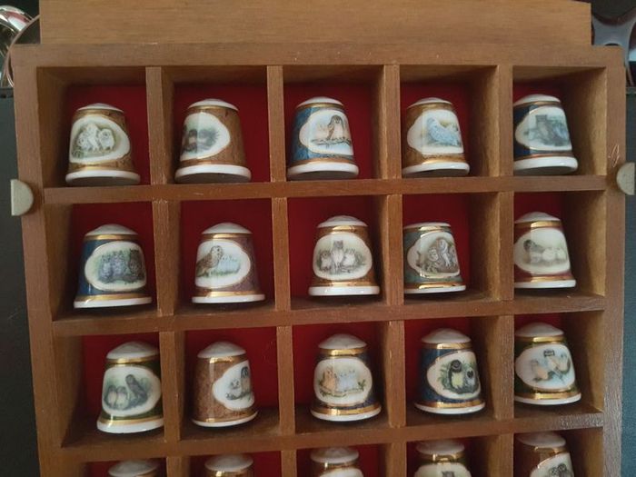 Collection of Owl Thimbles Mayfair Edition wt Stand