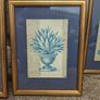 Nice set of 3 Vintage Botanical prints on woven Linen Image 4