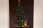 Christmas theme 2026 acrylic canvas painting