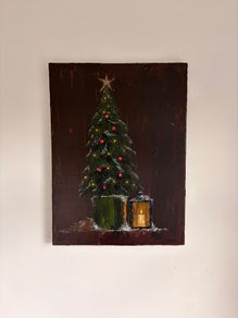 Christmas theme 2026 acrylic canvas painting
