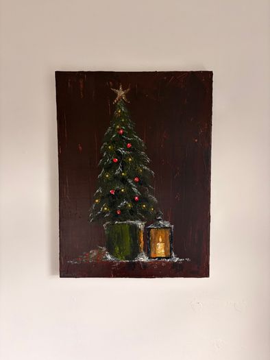 Christmas theme 2026 acrylic canvas painting
