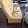 Leather Reclining Sofa and Two Footstools Image 4