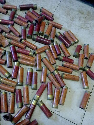 Large quantity of old cardboard cartridges