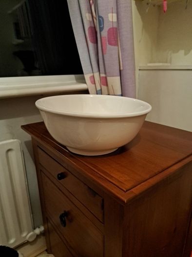 White salad bowl