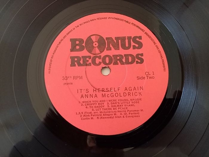 Anna McGoldrick. It's Herself Again... 1978 Irish Pressing. Bonus Records. LP. Vinyl. Record. Album.