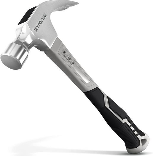 20oz Claw Hammer 567grams | Curved Comfort Grip TPR Finish | Solid Forged Steel & Non Slip Grip - Fibreglass Shaft (FREE POSTAGE)