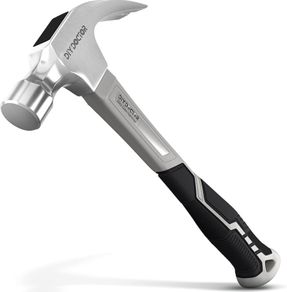 20oz Claw Hammer 567grams | Curved Comfort Grip TPR Finish | Solid Forged Steel & Non Slip Grip - Fibreglass Shaft (FREE POSTAGE)