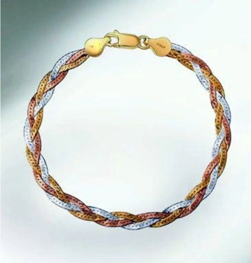 Vintage Italian 18K Gold & 925 Silver Bracelet