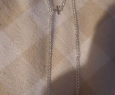 silver matching cross necklace and bracelet set