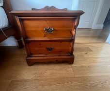 Pair solid antique pine lockers