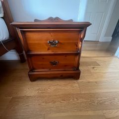 Pair solid antique pine lockers