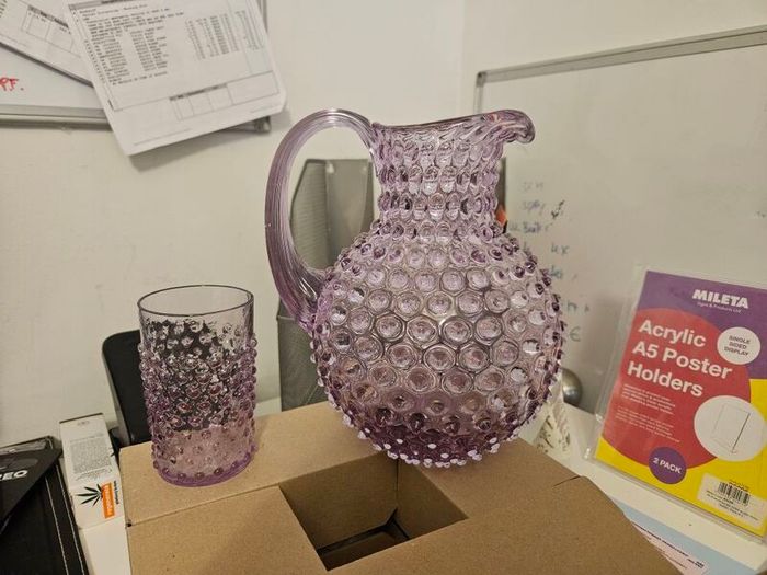 Hobnail 6x glasses and 2L jug set