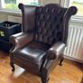 brown Chesterfield leather suite Image 2