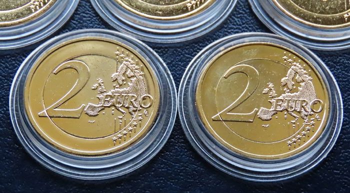 Germany 2 euro complete set 2010 Uncirculated Bremen coins UNC 24 karat Gold plated