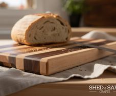 Handmade Smaller Edge-Grain Chopping Board - Maple, Walnut and Cherry Hardwoods