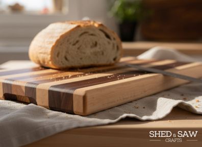 Handmade Smaller Edge-Grain Chopping Board - Maple, Walnut and Cherry Hardwoods