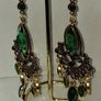 Gold Emerald Waterfall Bohemia Vintage Style Earrings Image 3